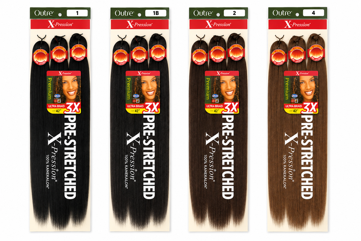 Outre X-Pression 42" Pre-Stretched Ultra Braid – 100% Kanekalon