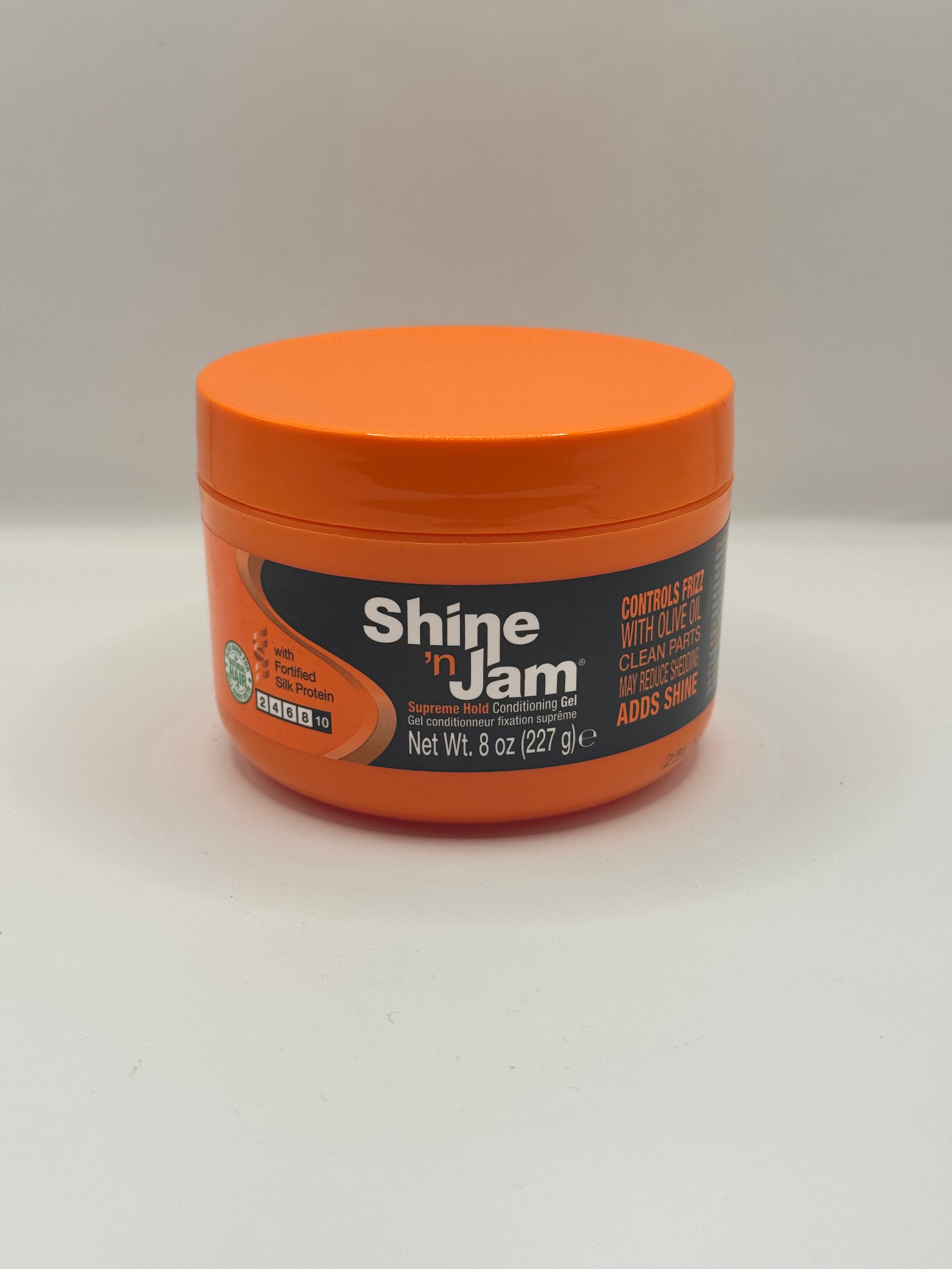 Shine 'n Jam Supreme Hold Conditioning Gel with Fortified Silk Proteins – 8 oz