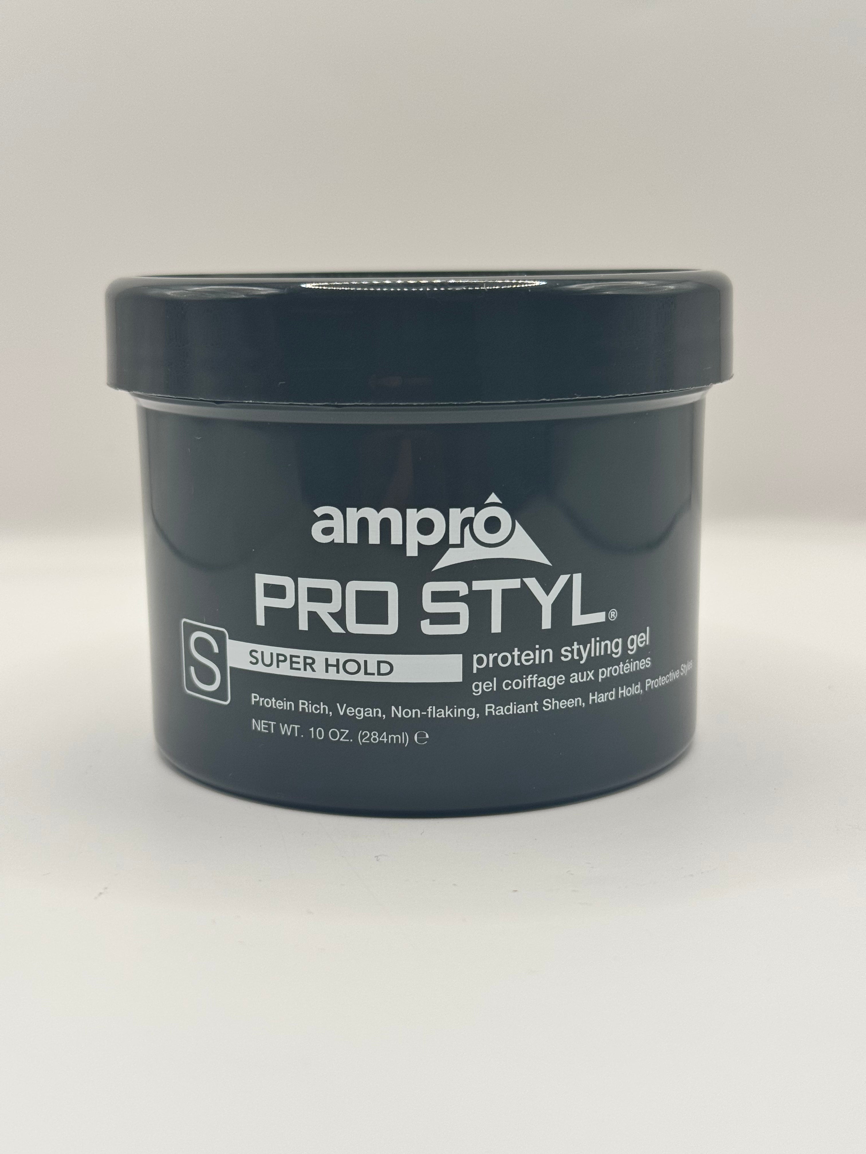 Ampro Pro Styl Protein Styling Gel Super Hold (Black Gel) – 10 oz